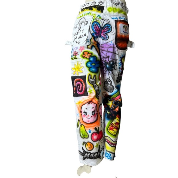 Small Women’s Graffiti Art Spray Art Painters Pants Street Wear 30 x 30 - Picture 17 of 17